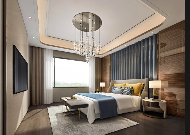 modern bedroom 3D Model .c4d .max .obj .3ds .fbx .stl .blend 