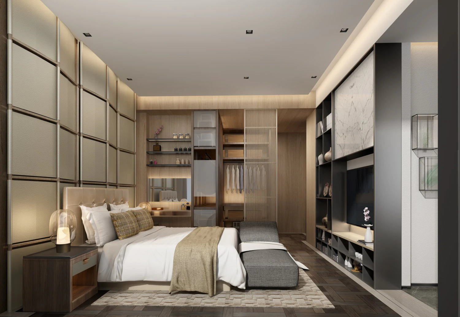modern bedroom 3D Model .c4d .max .obj .3ds .fbx .stl .blend 