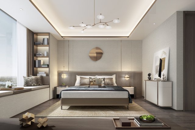 modern bedroom Modello 3D .c4d .max .obj .3ds .fbx .stl .blend 