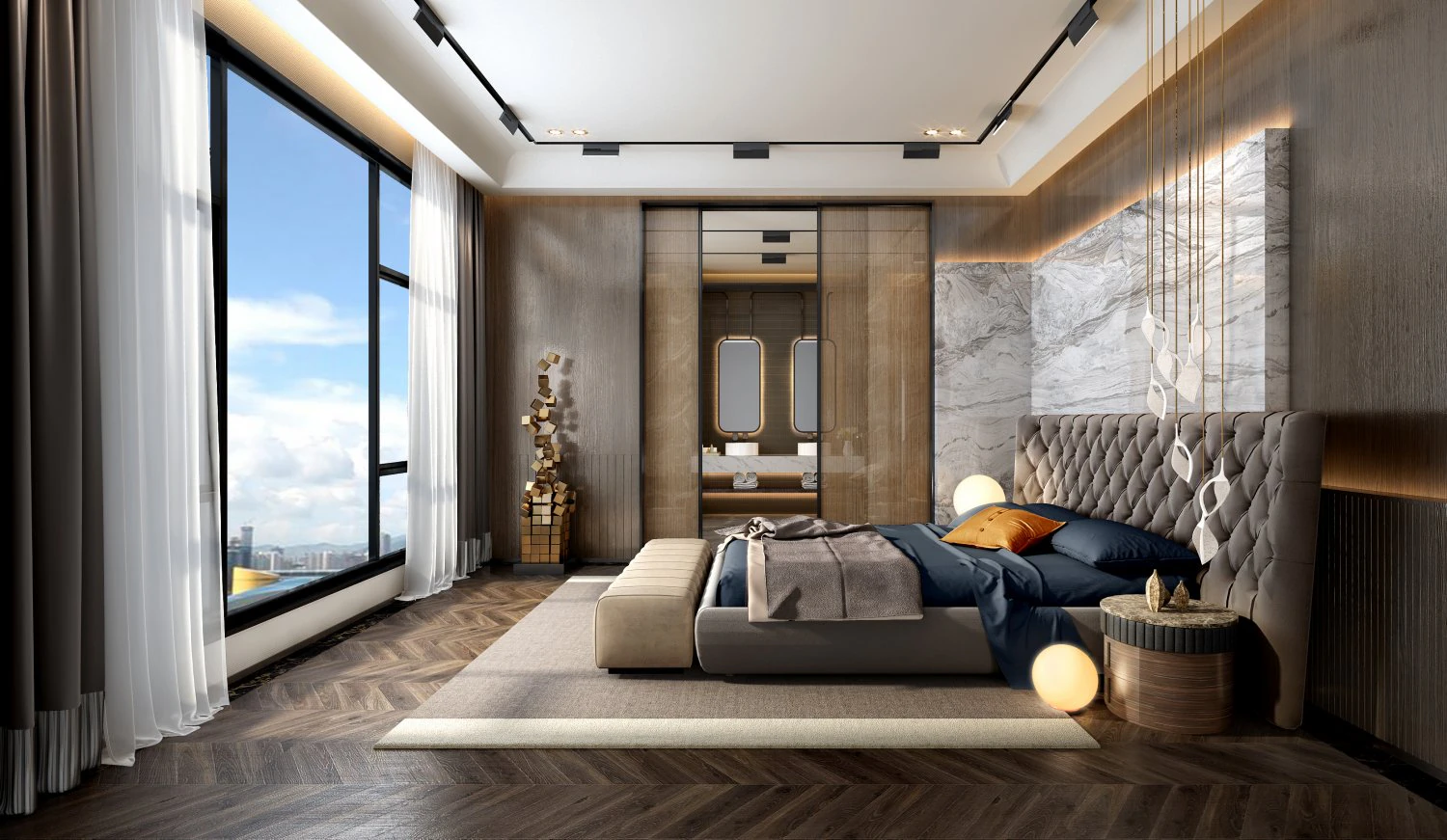 modern bedroom 3D Model .c4d .max .obj .3ds .fbx .stl .blend