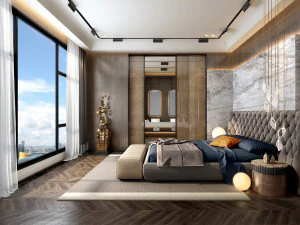 nowoczesna sypialnia Model 3D