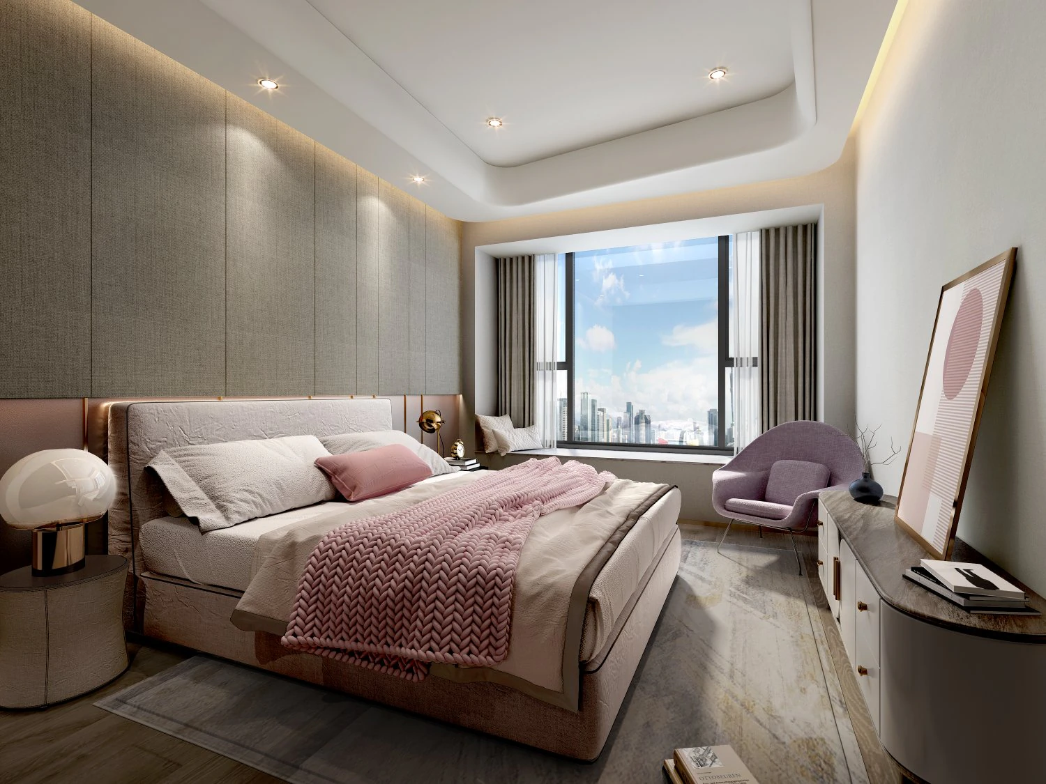 modern bedroom 3D Model .c4d .max .obj .3ds .fbx .stl .blend 