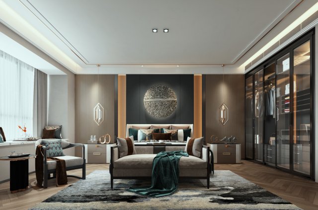 modern bedroom 3D मॉडल .c4d .max .obj .3ds .fbx .stl .blend 