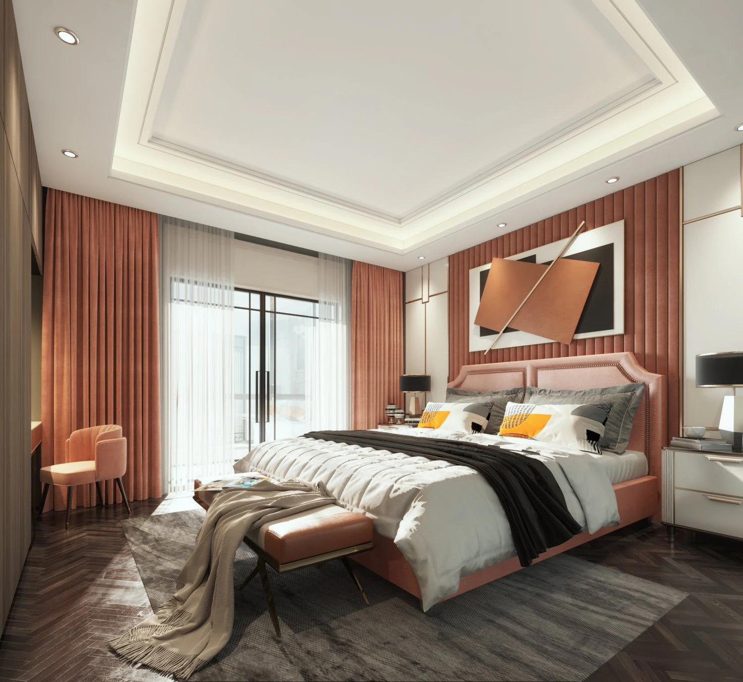 modern bedroom 3D Model .c4d .max .obj .3ds .fbx .stl .blend