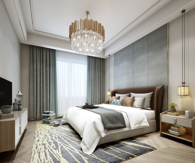 modern bedroom Modelo 3D .c4d .max .obj .3ds .fbx .stl .blend 
