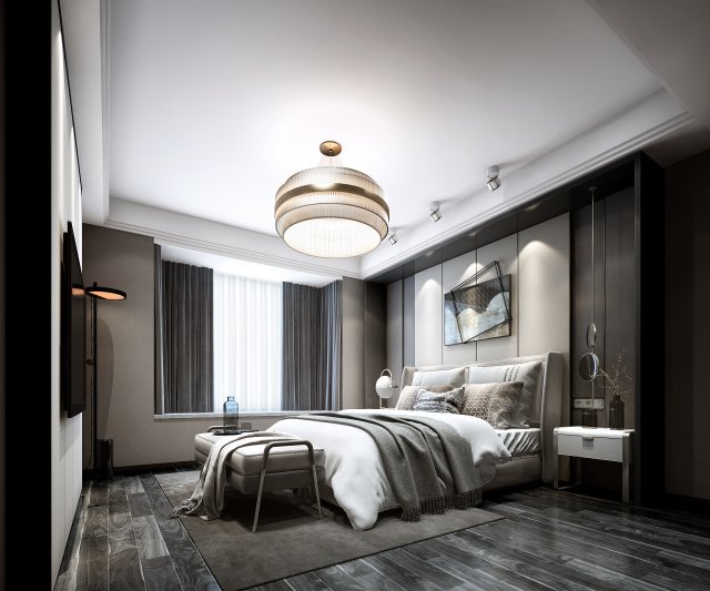 modern bedroom Modèle 3D .c4d .max .obj .3ds .fbx .stl .blend 