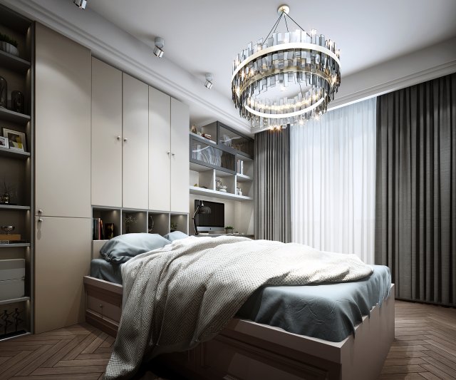 modern bedroom 3D Model .c4d .max .obj .3ds .fbx .stl .blend 