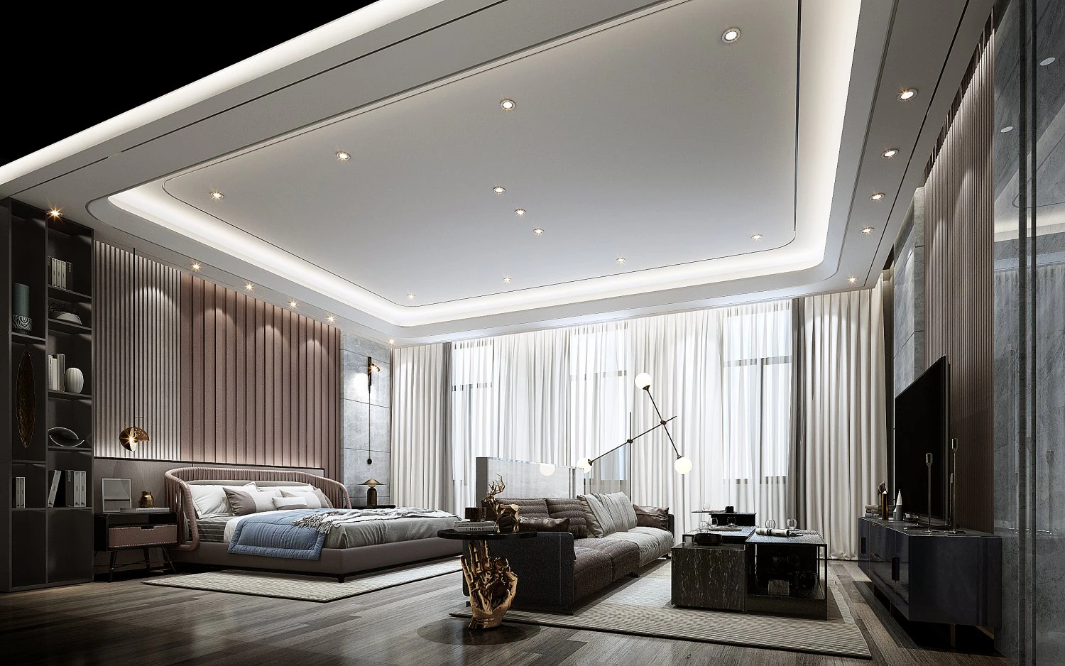 modern bedroom 3D Model .c4d .max .obj .3ds .fbx .stl .blend