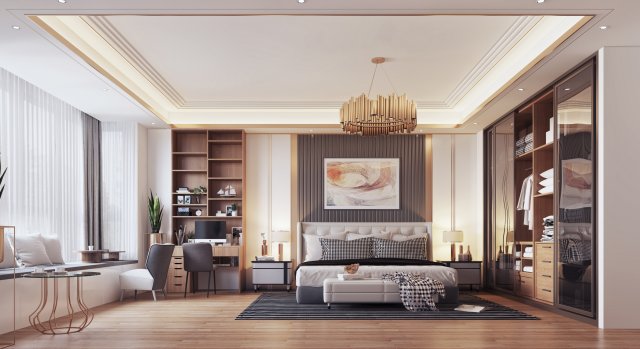 modern bedroom 3D मॉडल .c4d .max .obj .3ds .fbx .stl .blend