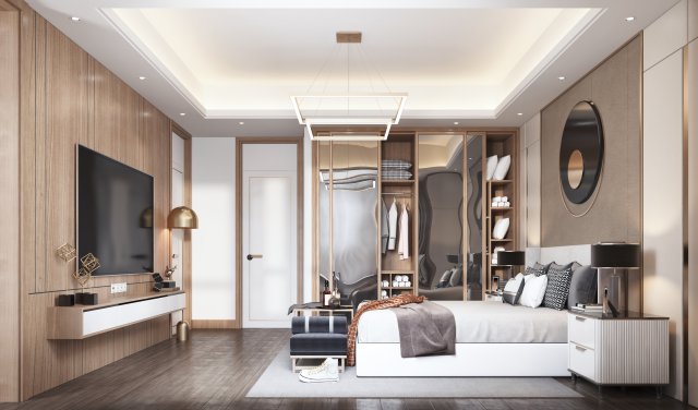 modern bedroom 3D 모델 .c4d .max .obj .3ds .fbx .stl .blend 
