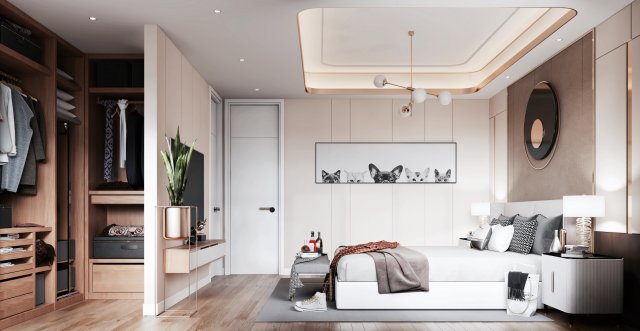 modern bedroom 3D Model .c4d .max .obj .3ds .fbx .stl .blend 
