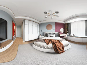 nowoczesna sypialnia Model 3D