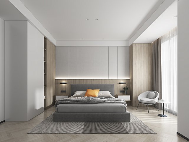 modern bedroom 3D Model .c4d .max .obj .3ds .fbx .stl .blend 