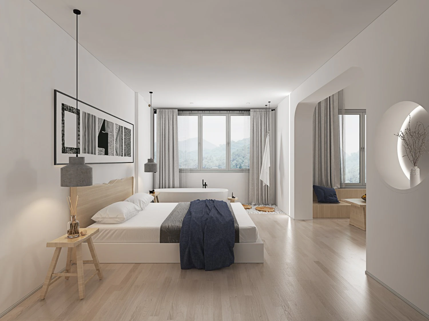 modern bedroom 3D Model .c4d .max .obj .3ds .fbx .stl .blend 
