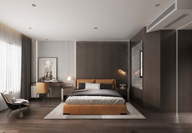 modern bedroom 3D Model .c4d .max .obj .3ds .fbx .stl .blend 