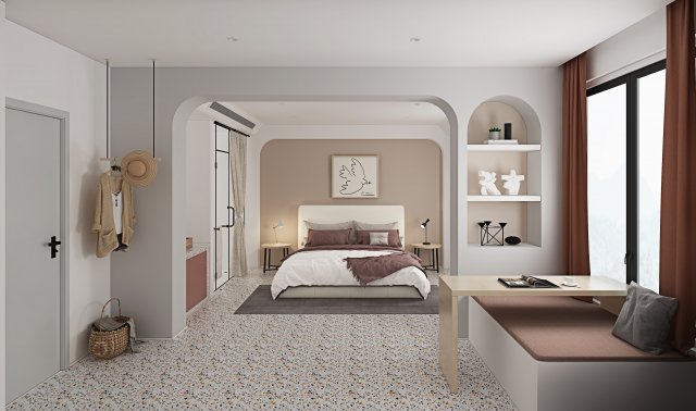 modern bedroom 3D 모델 .c4d .max .obj .3ds .fbx .stl .blend 
