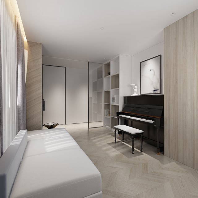 modern bedroom Modèle 3D .c4d .max .obj .3ds .fbx .stl .blend