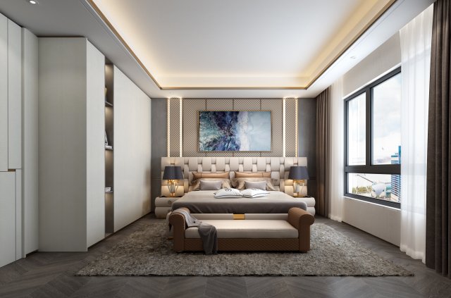 modern bedroom 3D मॉडल .c4d .max .obj .3ds .fbx .stl .blend 