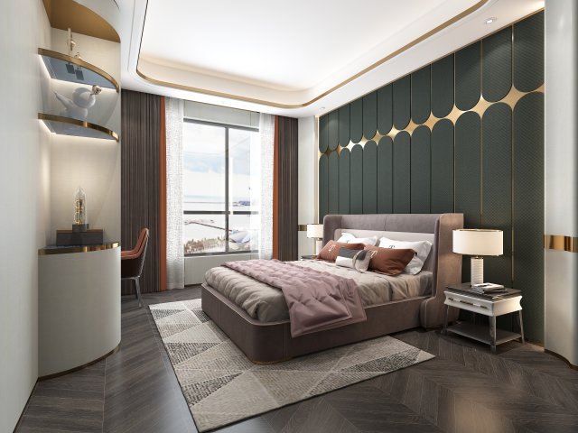 modern bedroom Model 3D .c4d .max .obj .3ds .fbx .stl .blend 