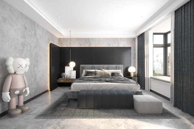 modern bedroom Modèle 3D .c4d .max .obj .3ds .fbx .stl .blend