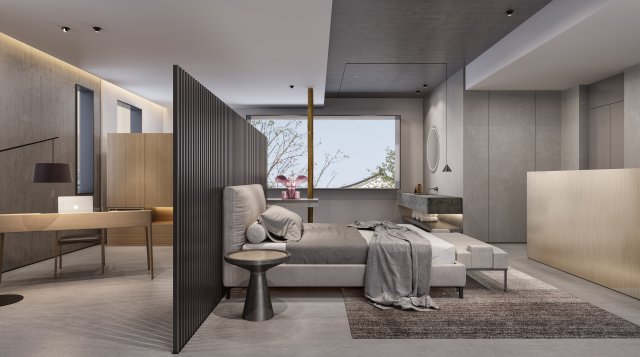 modern bedroom 3D Model .c4d .max .obj .3ds .fbx .stl .blend 