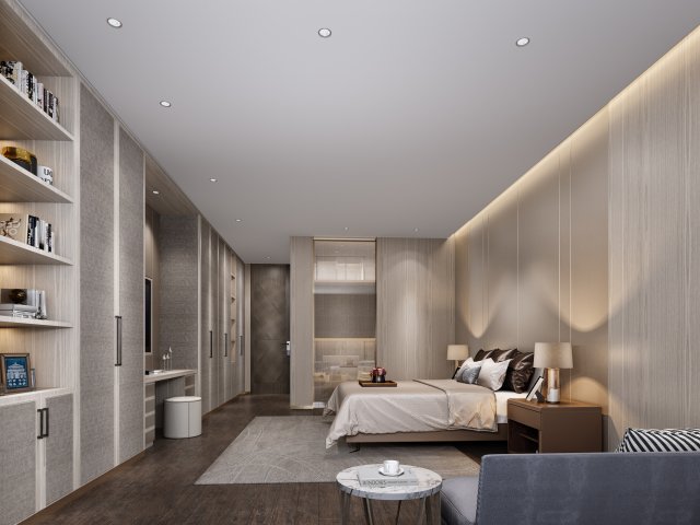 modern bedroom 3D Model .c4d .max .obj .3ds .fbx .stl .blend 