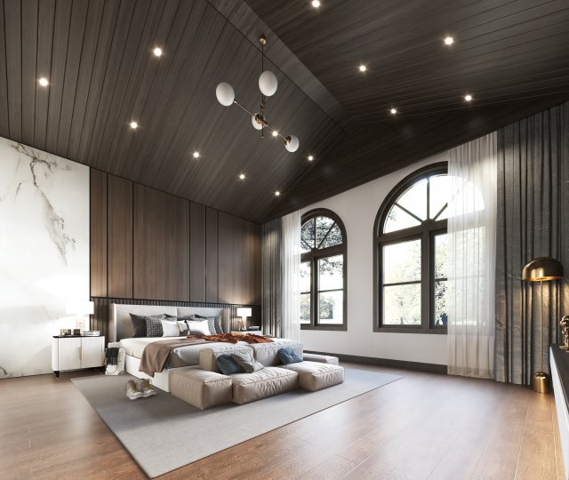 modern bedroom 3D 모델 .c4d .max .obj .3ds .fbx .stl .blend 