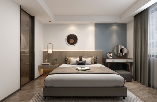 modern bedroom Modelo 3D .c4d .max .obj .3ds .fbx .stl .blend 