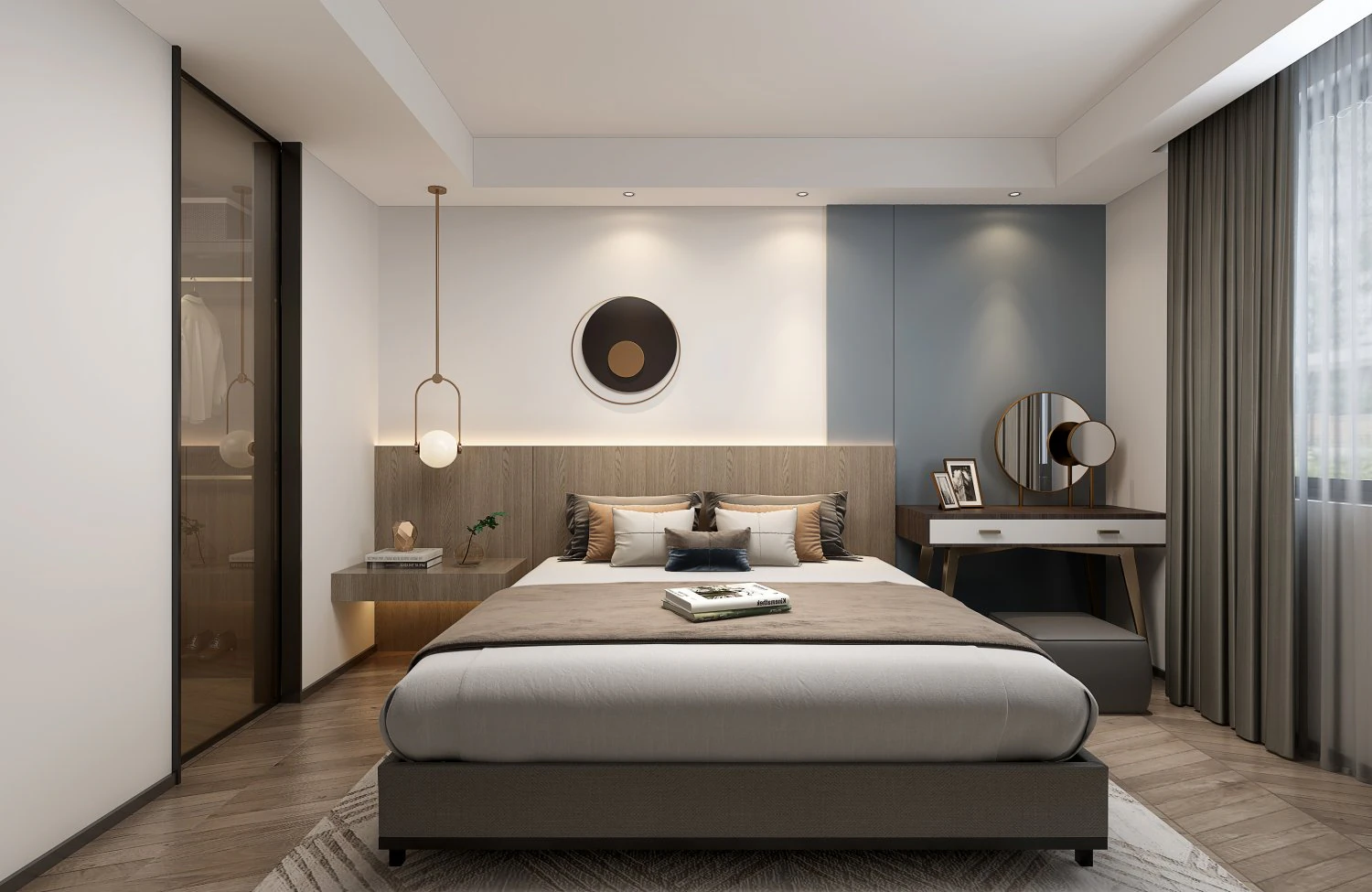 современная спальня 3D Модель .c4d .max .obj .3ds .fbx .stl .blend 