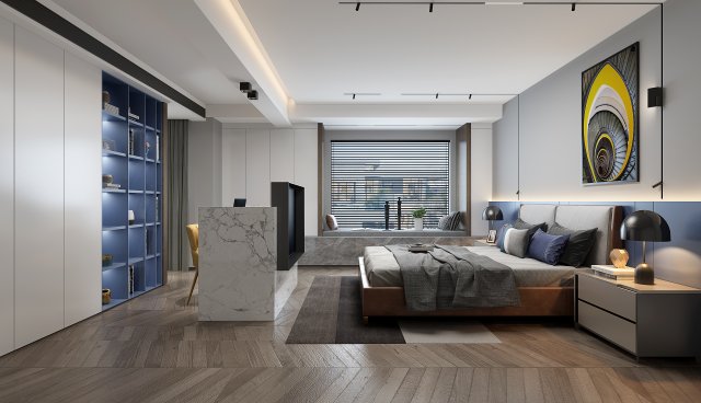 modern bedroom 3D-Modell .c4d .max .obj .3ds .fbx .stl .blend 