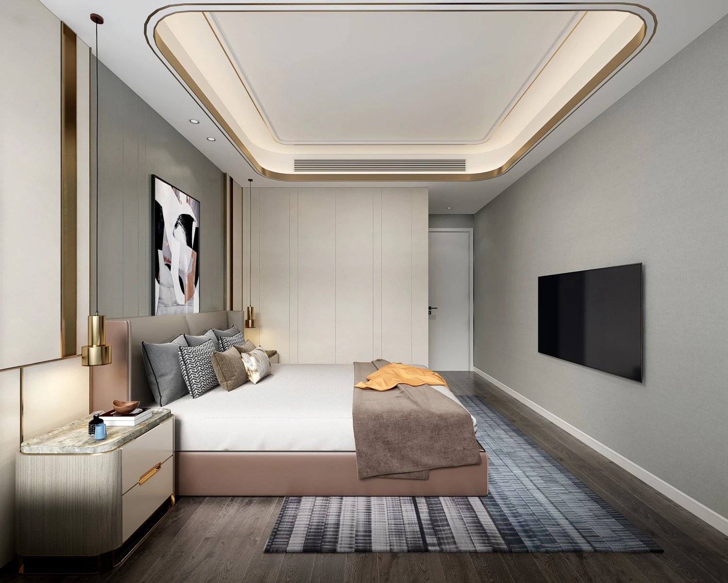 modern bedroom 3D Model .c4d .max .obj .3ds .fbx .stl .blend