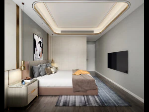 camera da letto moderna Modello 3D