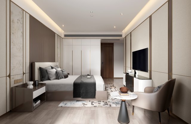 modern bedroom Modello 3D .c4d .max .obj .3ds .fbx .stl .blend 