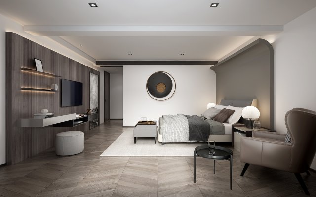 modern bedroom Modelo 3D .c4d .max .obj .3ds .fbx .stl .blend 
