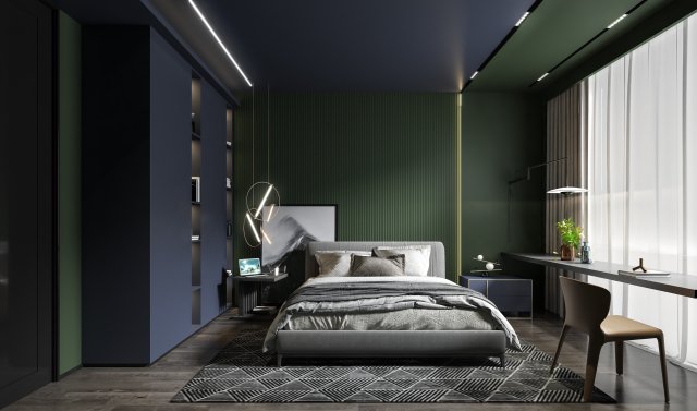 modern bedroom 3Dモデル .c4d .max .obj .3ds .fbx .stl .blend 