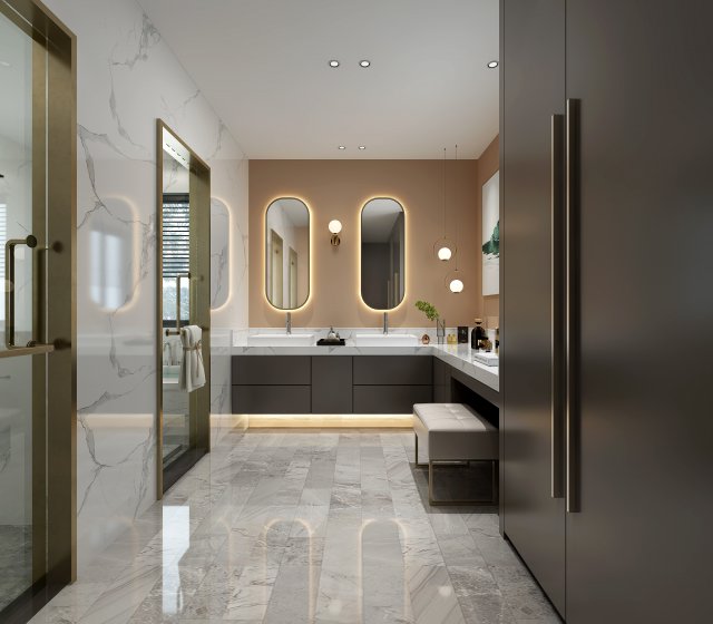 modern toilet bathroom Modelo 3D .c4d .max .obj .3ds .fbx .stl .blend 