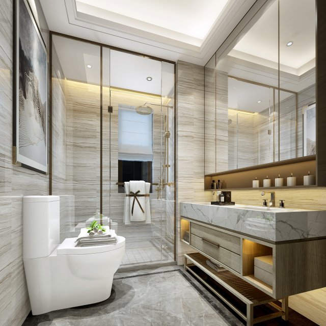 modern toilet bathroom Modèle 3D .c4d .max .obj .3ds .fbx .stl .blend 