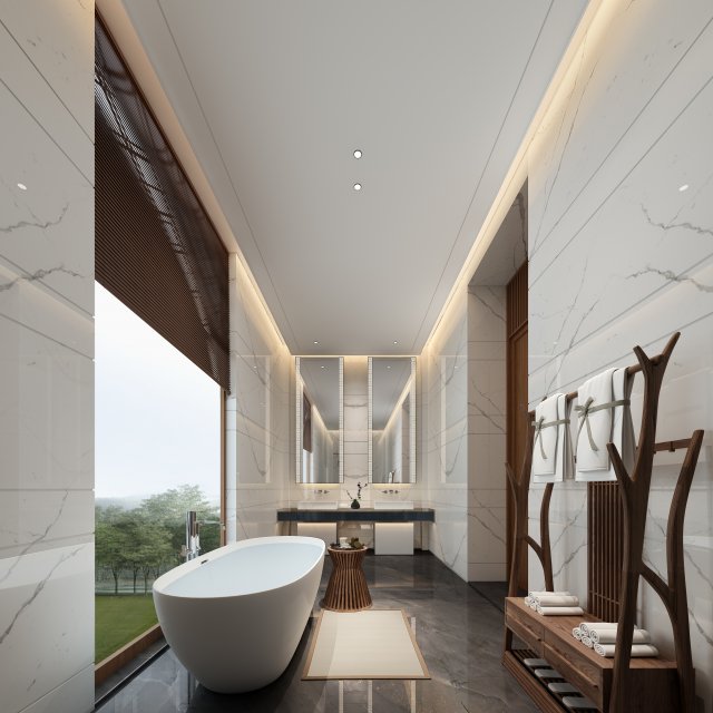 modern toilet bathroom 3D Model .c4d .max .obj .3ds .fbx .stl .blend 