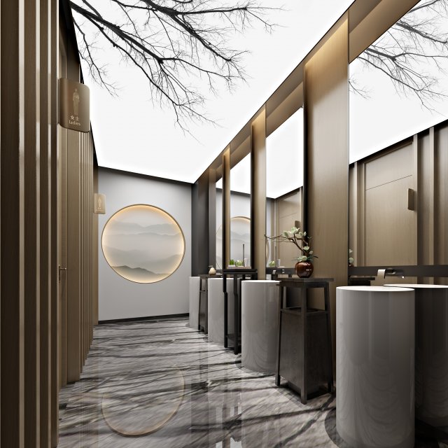 modern toilet bathroom Modelo 3D .c4d .max .obj .3ds .fbx .stl .blend 
