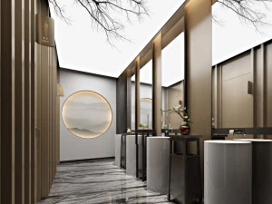 moderno bagno WC Modello 3D