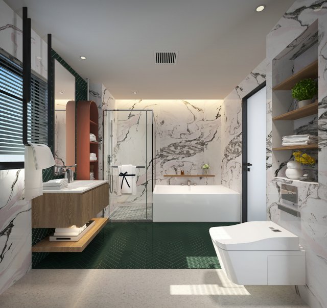 modern toilet bathroom 3Dモデル .c4d .max .obj .3ds .fbx .stl .blend 