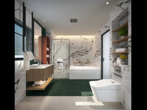 modern toilet bathroom 3Dモデル
