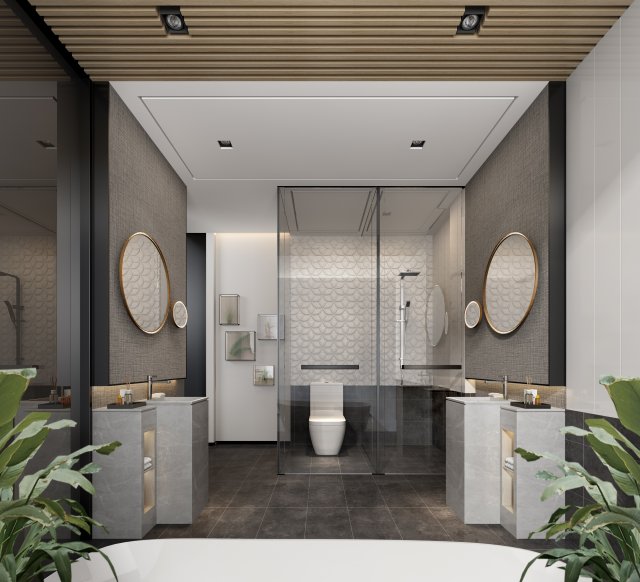modern toilet bathroom 3D Model .c4d .max .obj .3ds .fbx .stl .blend 