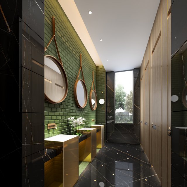 modern toilet bathroom 3D 模型 .c4d .max .obj .3ds .fbx .stl .blend