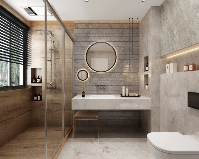 modern toilet bathroom 3D Модель .c4d .max .obj .3ds .fbx .stl .blend