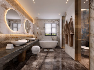 modern toilet bathroom Model 3D