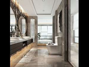 modern toilet bathroom 3D Model