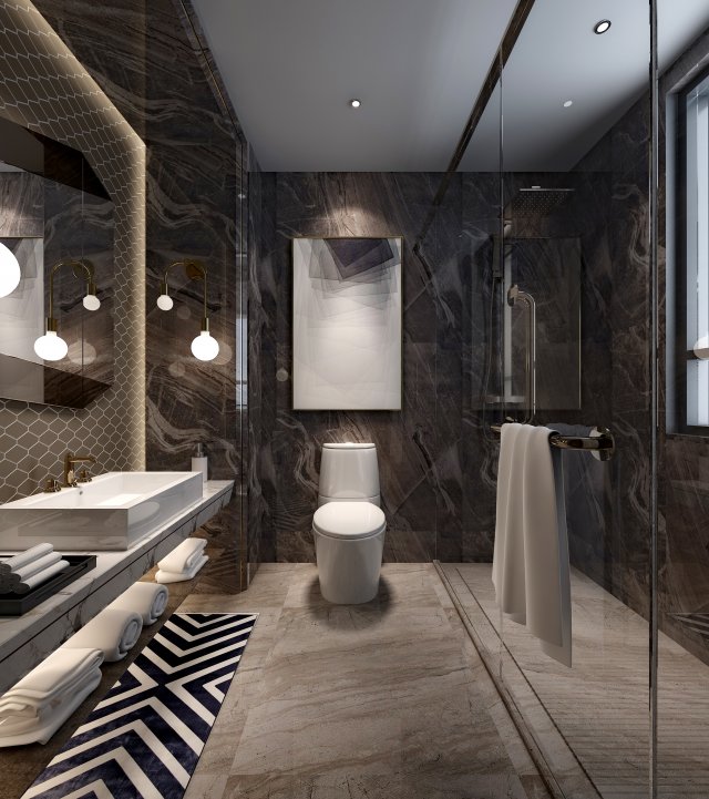 modern toilet bathroom 3D मॉडल .c4d .max .obj .3ds .fbx .stl .blend 