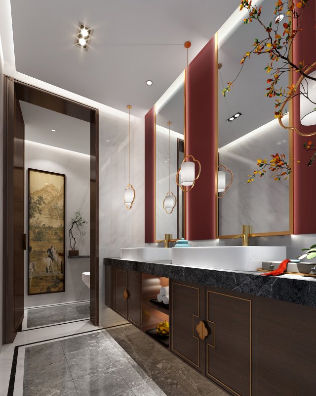 modern toilet bathroom Modelo 3D .c4d .max .obj .3ds .fbx .stl .blend 