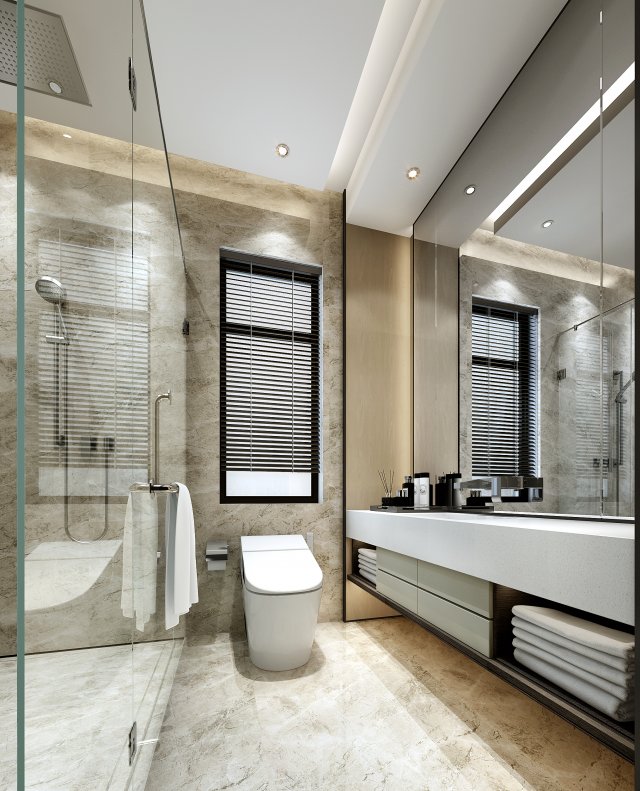 modern toilet bathroom Modelo 3D .c4d .max .obj .3ds .fbx .stl .blend